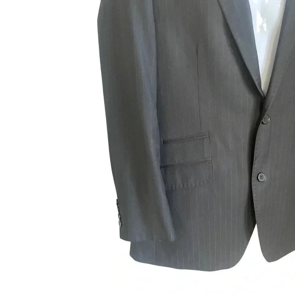Statement Italy Confidence Blazer Suit Jacket Men's 40R Black -